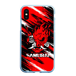 Чехол iPhone XS Max матовый SAMURAI CYBERPUNK 2077 КИБЕРПАНК 2077