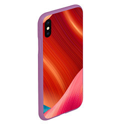 Чехол iPhone XS Max матовый Структура линий, цвет: 3D-фиолетовый — фото 2