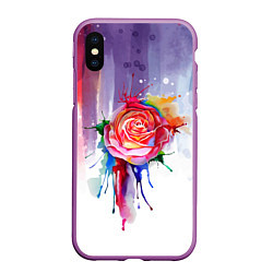 Чехол iPhone XS Max матовый Прекрасная роза, цвет: 3D-фиолетовый