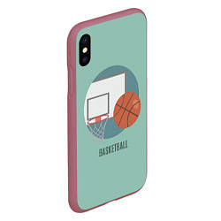 Чехол iPhone XS Max матовый Basketball Спорт, цвет: 3D-малиновый — фото 2