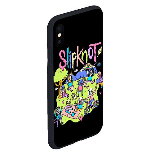 Чехол iPhone XS Max матовый Slipknot cuties / 3D-Черный – фото 2