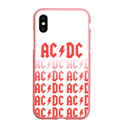 Чехол iPhone XS Max матовый Acdc Паттерн