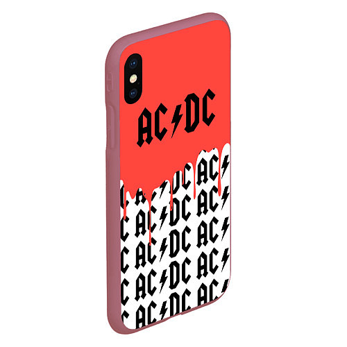 Чехол iPhone XS Max матовый Ac dc rock / 3D-Малиновый – фото 2