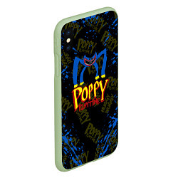 Чехол iPhone XS Max матовый Poppy Playtime монстр хагги вагги, цвет: 3D-салатовый — фото 2