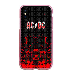 Чехол iPhone XS Max матовый Acdc Паттерн