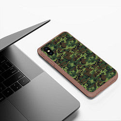 Чехол iPhone XS Max матовый Камуфляж Нато Вудленд woodland, цвет: 3D-коричневый — фото 2