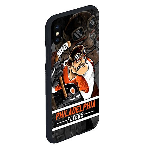 Чехол iPhone XS Max матовый Филадельфия Флайерз, Philadelphia Flyers / 3D-Черный – фото 2