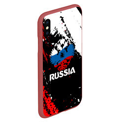 Чехол iPhone XS Max матовый Russia Герб в цвет Флага, цвет: 3D-красный — фото 2