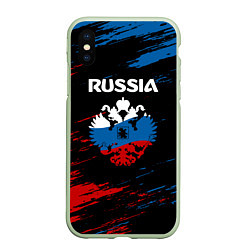 Чехол iPhone XS Max матовый Russia Герб в стиле, цвет: 3D-салатовый