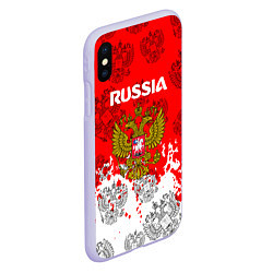 Чехол iPhone XS Max матовый Russia Паттерн Гербов, цвет: 3D-светло-сиреневый — фото 2