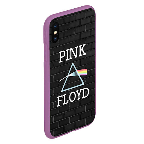 Чехол iPhone XS Max матовый PINK FLOYD LOGO - ПИНК ФЛОЙД ЛОГОТИП / 3D-Фиолетовый – фото 2