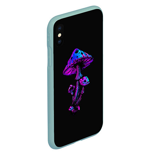 Чехол iPhone XS Max матовый Неоновый гриб / 3D-Мятный – фото 2