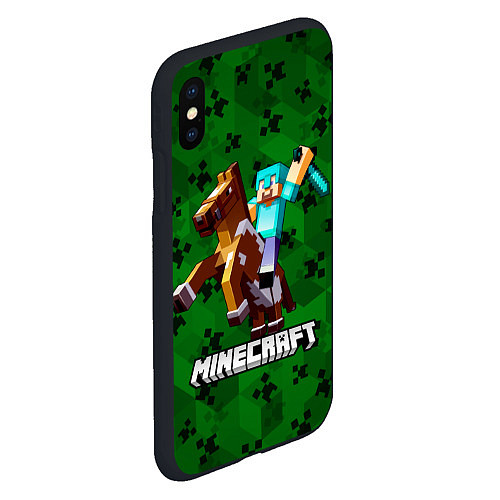 Чехол iPhone XS Max матовый Minecraft, Майнкрафт 2022 / 3D-Черный – фото 2