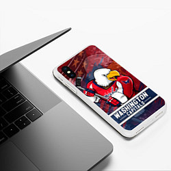 Чехол iPhone XS Max матовый Вашингтон Кэпиталз Washington Capitals, цвет: 3D-белый — фото 2