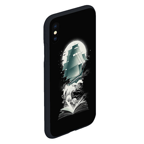 Чехол iPhone XS Max матовый Книга Путешествий / 3D-Черный – фото 2