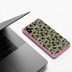 Чехол iPhone XS Max матовый Доллары и Драгоценности, цвет: 3D-малиновый — фото 2