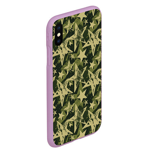 Чехол iPhone XS Max матовый Star camouflage / 3D-Сиреневый – фото 2