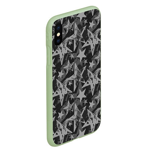 Чехол iPhone XS Max матовый Gray Star / 3D-Салатовый – фото 2