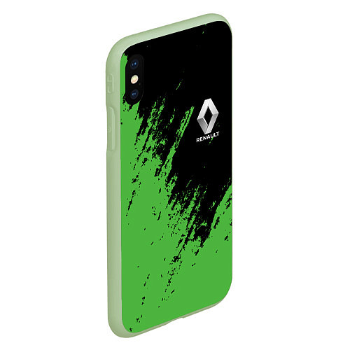 Чехол iPhone XS Max матовый Renault марка / 3D-Салатовый – фото 2