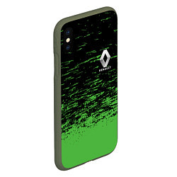 Чехол iPhone XS Max матовый Renault штрихи, цвет: 3D-темно-зеленый — фото 2