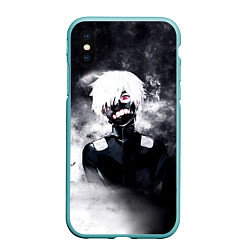 Чехол iPhone XS Max матовый Токийский Гуль в Дыму Tokyo Ghoul Smoke, цвет: 3D-мятный