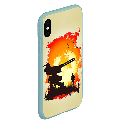 Чехол iPhone XS Max матовый Снейк и Метал Гир / 3D-Мятный – фото 2