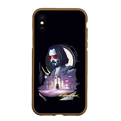 Чехол iPhone XS Max матовый Cyberpunk 2077 Киану в игре