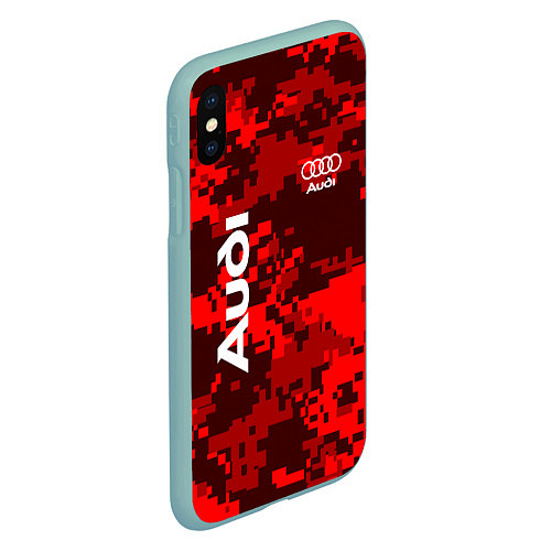 Чехол iPhone XS Max матовый Audi Pixel / 3D-Мятный – фото 2