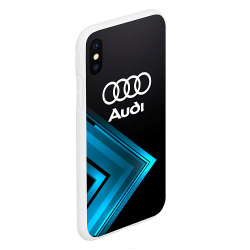 Чехол iPhone XS Max матовый Audi Sport / 3D-Белый – фото 2