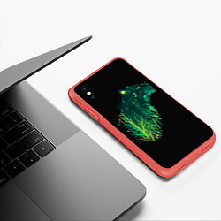 Чехол iPhone XS Max матовый Дух Тигра Неоновый Тигр, цвет: 3D-красный — фото 2