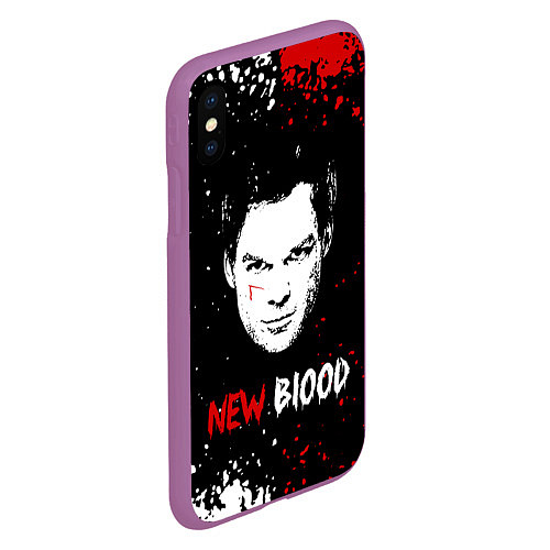 Чехол iPhone XS Max матовый Декстер Новая Кровь Dexter New Blood / 3D-Фиолетовый – фото 2