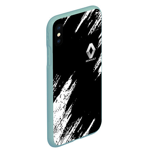 Чехол iPhone XS Max матовый Renault Текстура / 3D-Мятный – фото 2