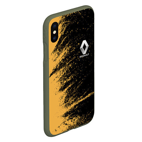 Чехол iPhone XS Max матовый Renault Logo / 3D-Темно-зеленый – фото 2