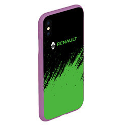 Чехол iPhone XS Max матовый Renault автомобильный бренд, цвет: 3D-фиолетовый — фото 2