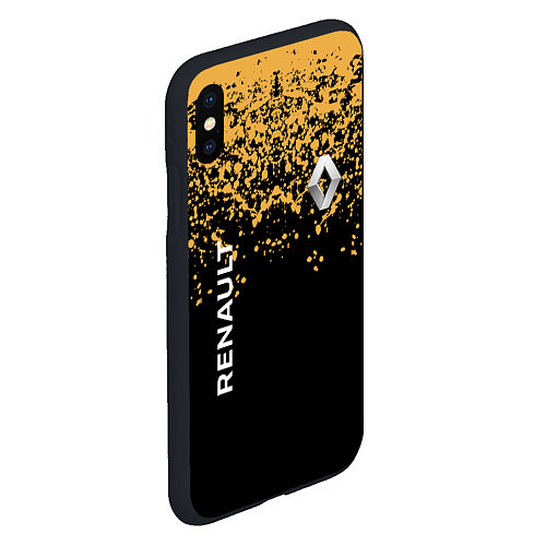 Чехол iPhone XS Max матовый Renault Капли красок / 3D-Черный – фото 2