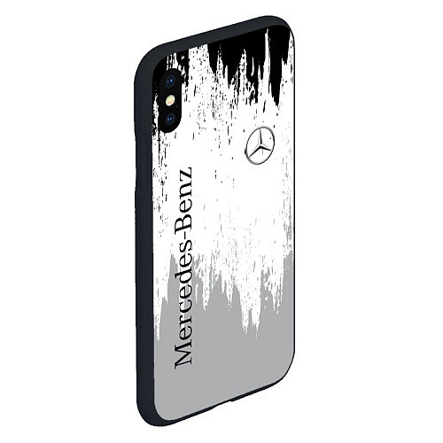 Чехол iPhone XS Max матовый Mercedes-Benz - Текстура / 3D-Черный – фото 2