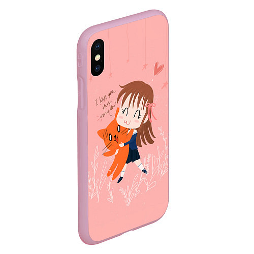 Чехол iPhone XS Max матовый I love you this much / 3D-Розовый – фото 2