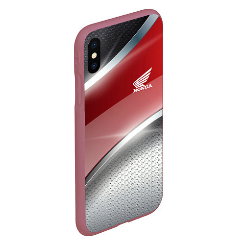 Чехол iPhone XS Max матовый Honda Текстура / 3D-Малиновый – фото 2