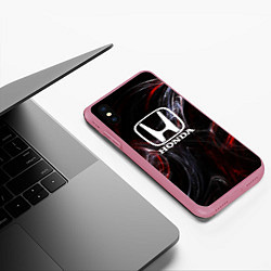 Чехол iPhone XS Max матовый Honda разводы, цвет: 3D-малиновый — фото 2