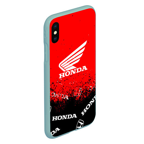 Чехол iPhone XS Max матовый Honda sport брызги / 3D-Мятный – фото 2