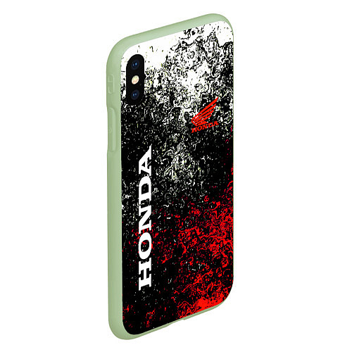 Чехол iPhone XS Max матовый Honda брызги красок / 3D-Салатовый – фото 2