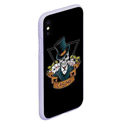Чехол iPhone XS Max матовый Казино Casino / 3D-Светло-сиреневый – фото 2