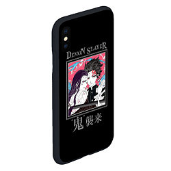 Чехол iPhone XS Max матовый Demon slayer - Tanjiro and Nezuko Kamado, цвет: 3D-черный — фото 2