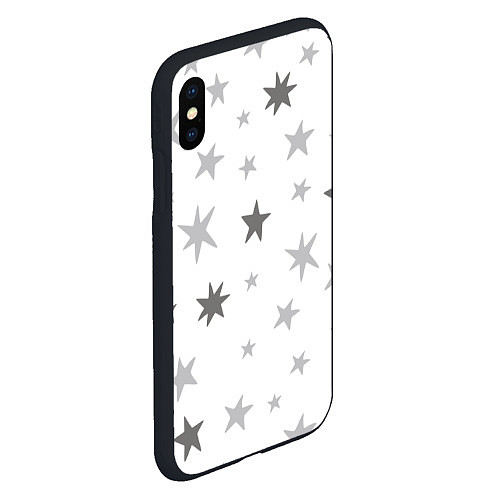 Чехол iPhone XS Max матовый Звездочкиstars / 3D-Черный – фото 2
