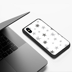 Чехол iPhone XS Max матовый Звездочкиstars, цвет: 3D-черный — фото 2