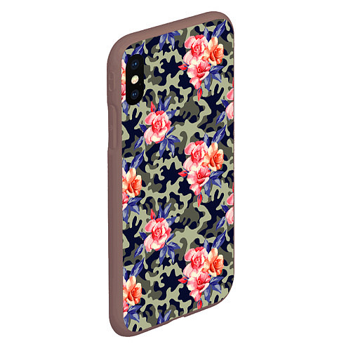 Чехол iPhone XS Max матовый Military rose / 3D-Коричневый – фото 2