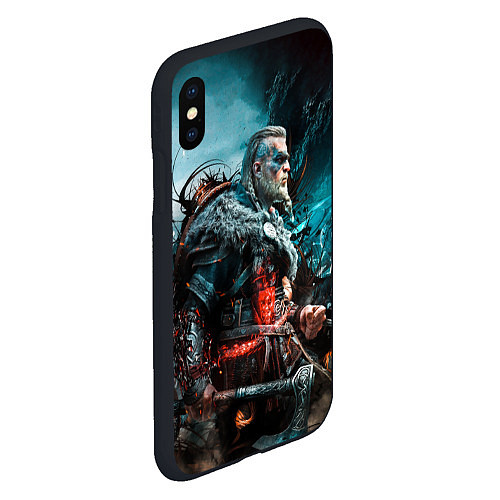 Чехол iPhone XS Max матовый Викинги Вальхалла Vikings Valhalla n 1 / 3D-Черный – фото 2