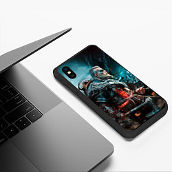 Чехол iPhone XS Max матовый Викинги Вальхалла Vikings Valhalla n 1, цвет: 3D-черный — фото 2