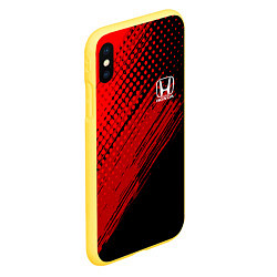 Чехол iPhone XS Max матовый Honda - Red texture, цвет: 3D-желтый — фото 2