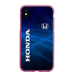 Чехол iPhone XS Max матовый Honda - Blue, цвет: 3D-малиновый